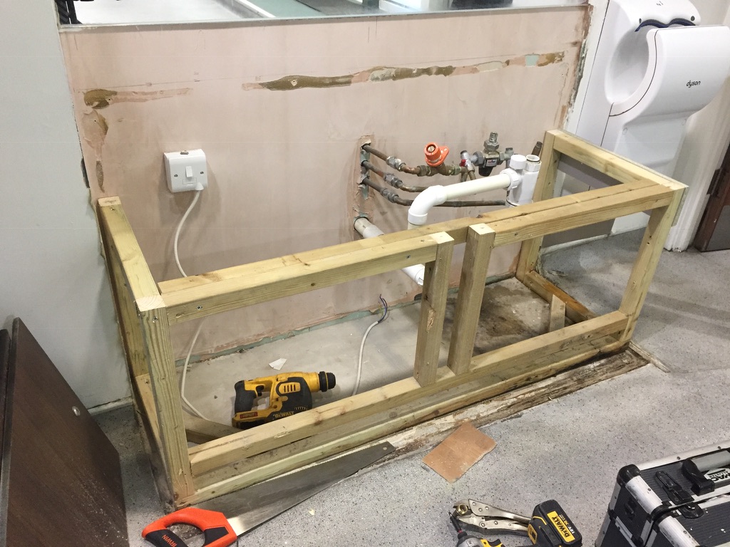 Commercial Vanity Unit Install Gym Central Reading